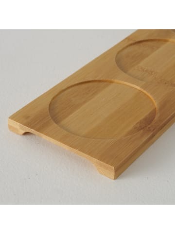 Boltze 7-delige schalenset "Conny" wit/bamboekleurig
