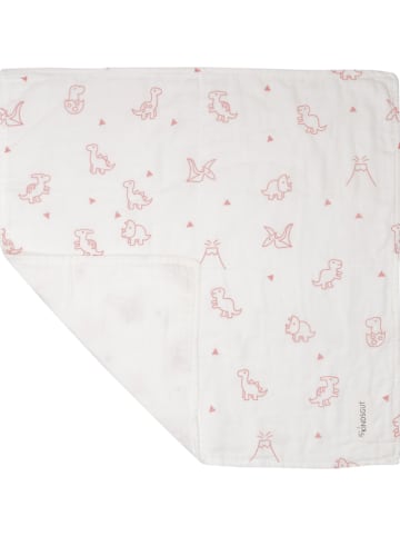 Kindsgut 3-delige set: spuugdoeken "Dinos" wit/meerkleurig - (L)60 x (B)60 cm