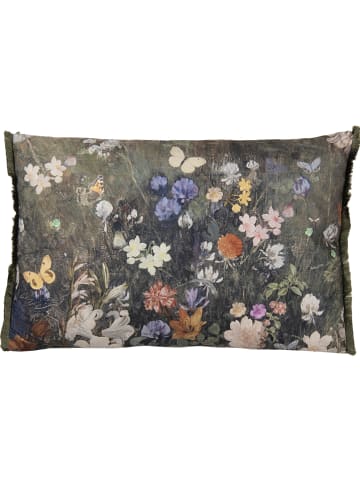 Clayre & Eef Poduszka w kolorze antracytowym ze wzorem - 60 x 40 cm