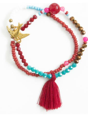 Overbeck and Friends Armband "Santorini" rood/meerkleurig - Ø 6 cm