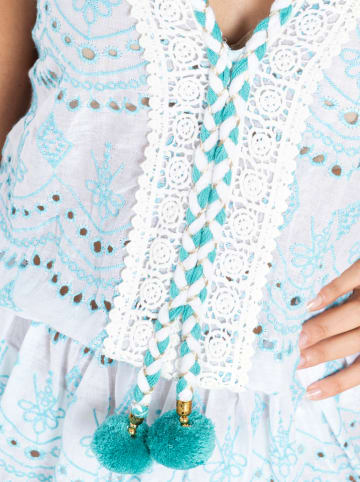 Isla Bonita by SIGRIS Sukienka w kolorze turkusowo-białym