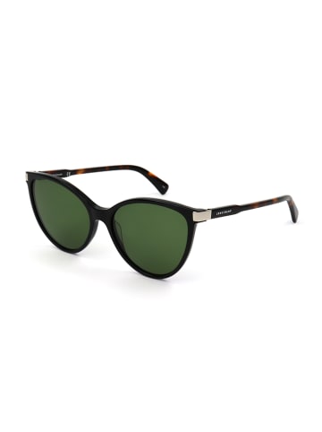 Longchamp Damen-Sonnenbrille in Schwarz-Dunkelbraun/ Grün