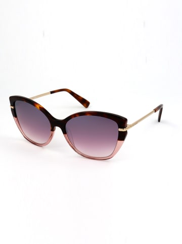 Longchamp Damskie okulary przeciwsłoneczne w kolorze brązowo-jasnoróżowo-fioletowym