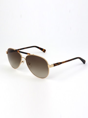 Longchamp Damen-Sonnenbrille in Gold/ Dunkelbraun