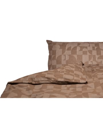 David Fussenegger Beddengoedset "David - Graphic" met kussensloop 80 x 80 cm lichtbruin