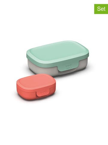 BergHOFF 2-delige set: lunchboxen groen/roze