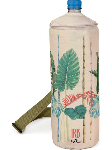IRIS Barcelona Flaschen-Isoliertasche "Bali" in Beige/ Grün - (H)28 x Ø 10 cm