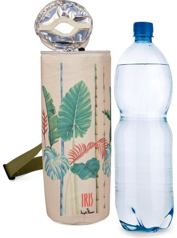 IRIS Barcelona Flaschen-Isoliertasche "Bali" in Beige/ Grün - (H)28 x Ø 10 cm