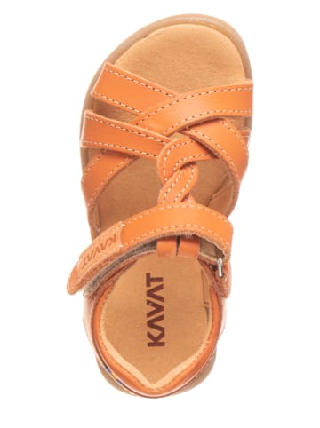 KAVAT Skórzane sandały w kolorze pomarańczowym