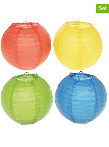 SUNNYSUE 4-delige set: papieren lampions meerkleurig - Ø 13 cm