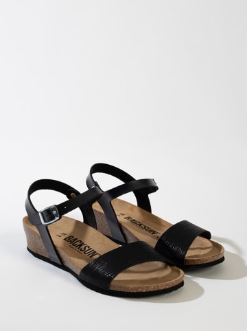 BACKSUN Sandały "Calabria" w kolorze czarnym na koturnie