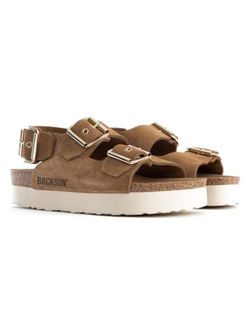 BACKSUN Leren sandalen "Balo" camel