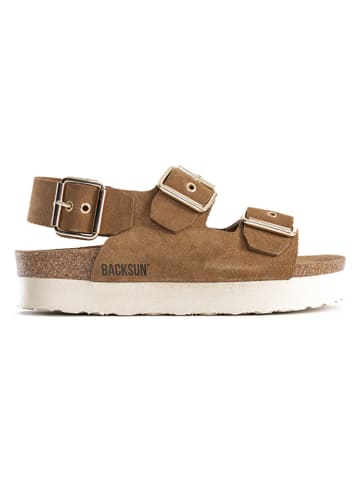 BACKSUN Leder-Sandalen "Balo" in Camel