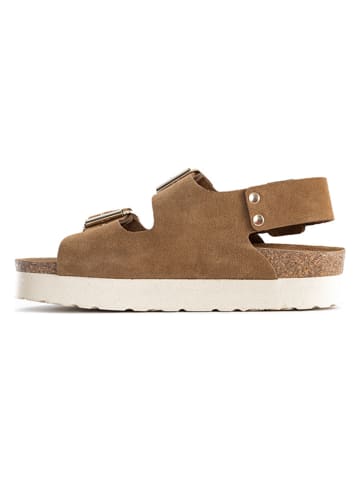BACKSUN Leren sandalen "Balo" camel