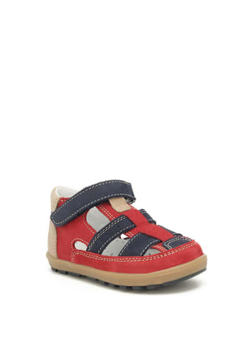 Bartek Leder-Halbsandalen in Dunkelblau/ Rot