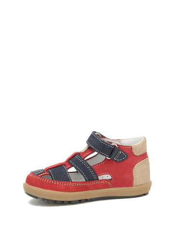 Bartek Leren enkelsandalen donkerblauw/rood