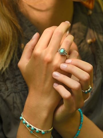 AMAZONIA Srebrny pierścionek "Junon" z turkusem