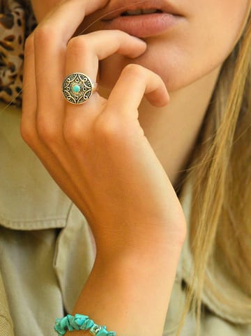 AMAZONIA Srebrny pierścionek "Caruru" z turkusem