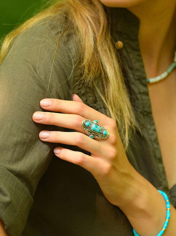 AMAZONIA Silber-Ring "Xochipilli" mit Edelsteinen