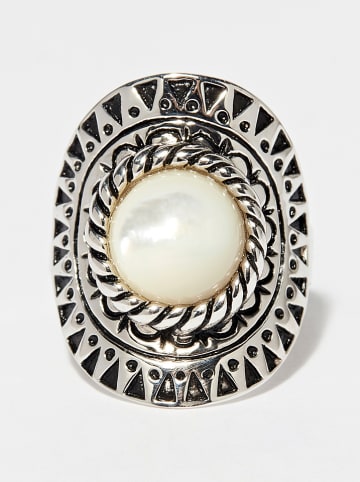 AMAZONIA Srebrny pierścionek "Tezcatlipoca" z masą perłową