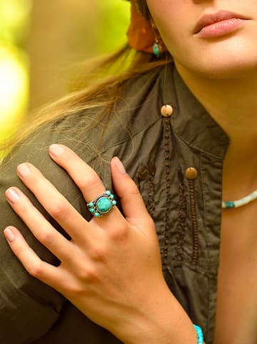 AMAZONIA Silber-Ring "Cihuateteo" mit Edelsteinen