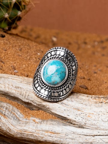 AMAZONIA Zilveren ring "Nahual" met edelsteen