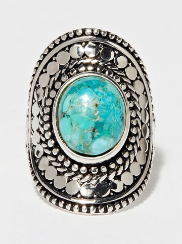 AMAZONIA Zilveren ring "Nahual" met edelsteen