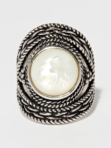 AMAZONIA Silber-Ring "Tlaloc" mit Perlmutt