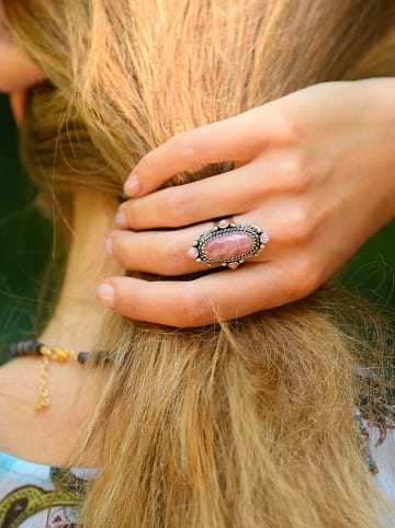 AMAZONIA Srebrny pierścionek "Tuhua" z rodochrozytem