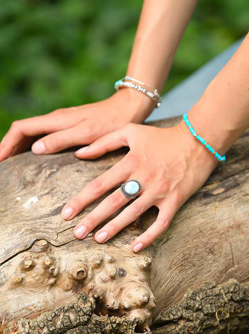 AMAZONIA Srebrny pierścionek "Ripíreame" z larimarem