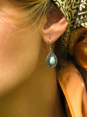 AMAZONIA Silber-Ohrhänger "Xocolatl" mit Edelsteinen