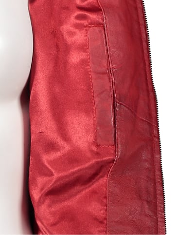 Caminari Skórzana kurtka "Alero" w kolorze czerwonym