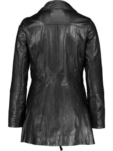 Caminari Skórzany płaszcz "Lero" w kolorze czarnym