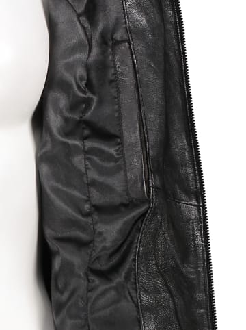 Caminari Skórzany płaszcz "Lero" w kolorze czarnym