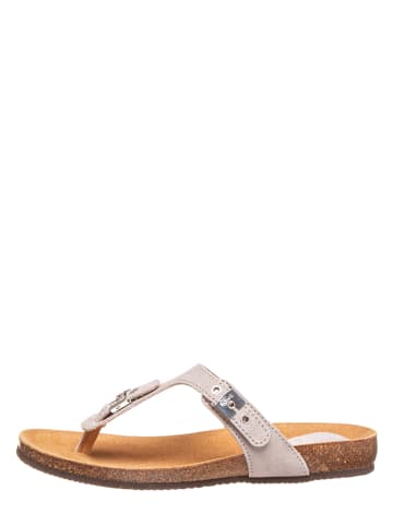 Scholl Leren teenslippers grijs