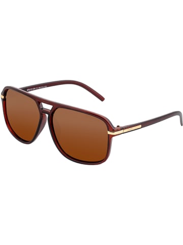 Simplify Męskie okulary przeciwsłoneczne "Reed" w kolorze brązowym