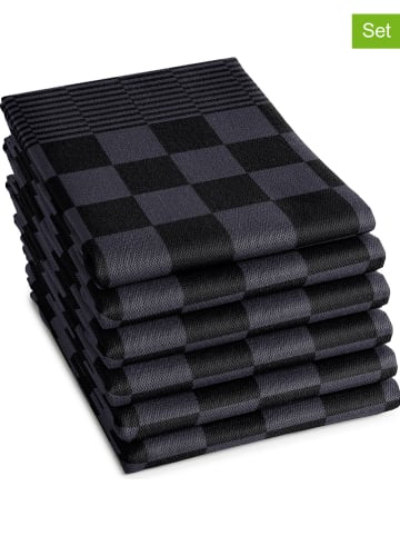 DDDDD 6er-Set: Geschirrtücher "Barbeque" in Anthrazit - (L)65 x (B)65 cm