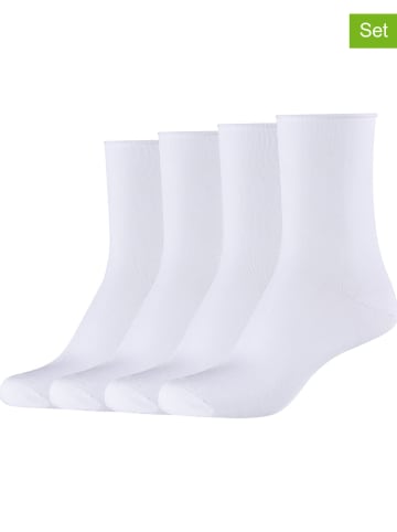 s.Oliver 4-delige set: sokken "silky touch" wit