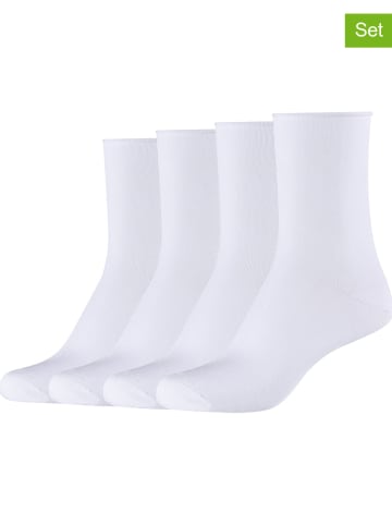 s.Oliver 4er-Set: Socken "silky touch" in Weiß