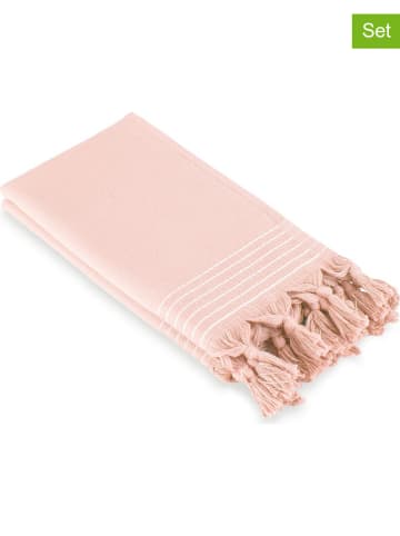 Walra 2er-Set: Gästehandtücher "Soft Cotton Hamam" in Rosa