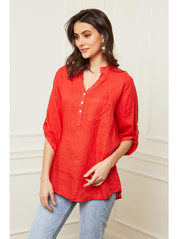 Joséfine Lniana bluzka "Bjorg" w kolorze czerwonym