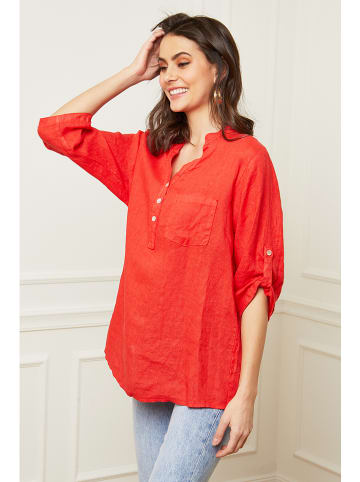 Fleur de Lin Leinen-Bluse "Bjorg" in Rot