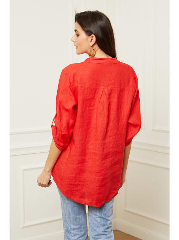 Fleur de Lin Leinen-Bluse "Bjorg" in Rot