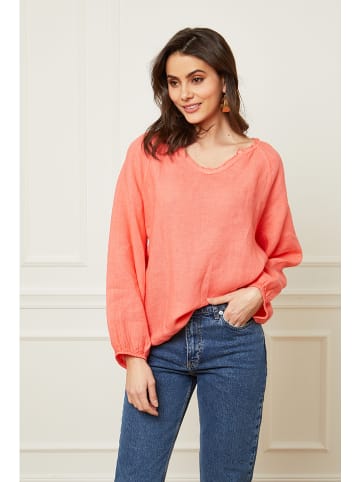 Joséfine Linnen blouse "Celiane" koraalrood