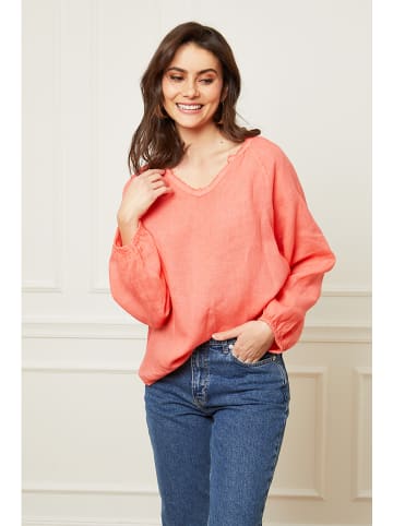 Joséfine Leinen-Bluse "Celiane" in Koralle