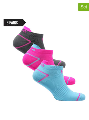 Norfolk 6-delige set: sokken lichtblauw/roze/zwart