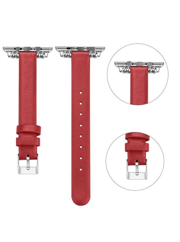 SWEET ACCESS Bracelet de montre en cuir véritable pour iWatch 38-40 - Rouge in Rot
