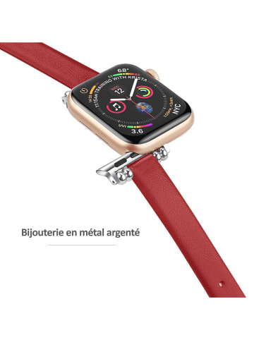 SWEET ACCESS Skórzany pasek w kolorze czerwonym do zegarka iWatch
