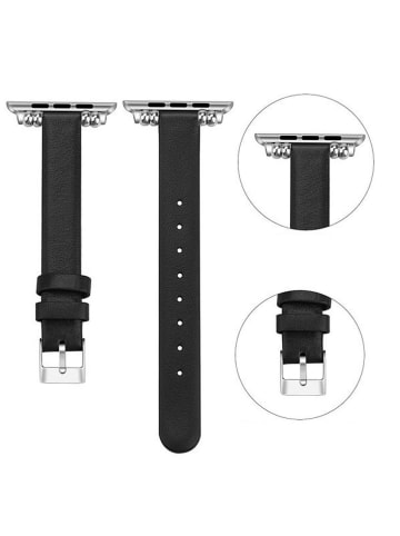 SWEET ACCESS Leder-Armband für iWatch in Schwarz