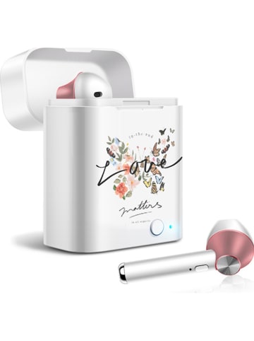 SWEET ACCESS Słuchawki bezprzewodowe Bluetooth In-Ear w kolorze biało-różowozłotym